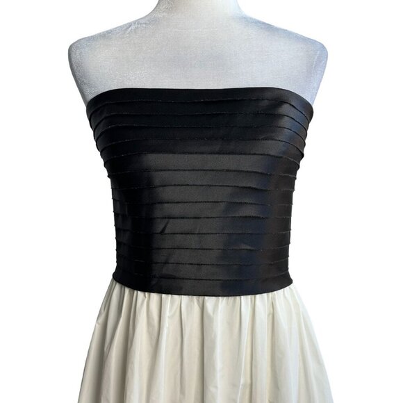 Max & Cleo Black and White Strapless Dress - Picture 2 of 10
